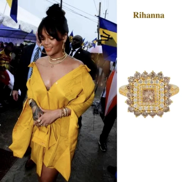 Inelul „Azalea ” a fost purtat de Rihanna cu ocazia inaugurării bulevardului „Rihanna Drive