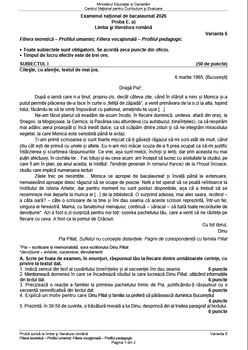 Subiecte Bacalaureat 2026, Limba Română, Uman (1) png