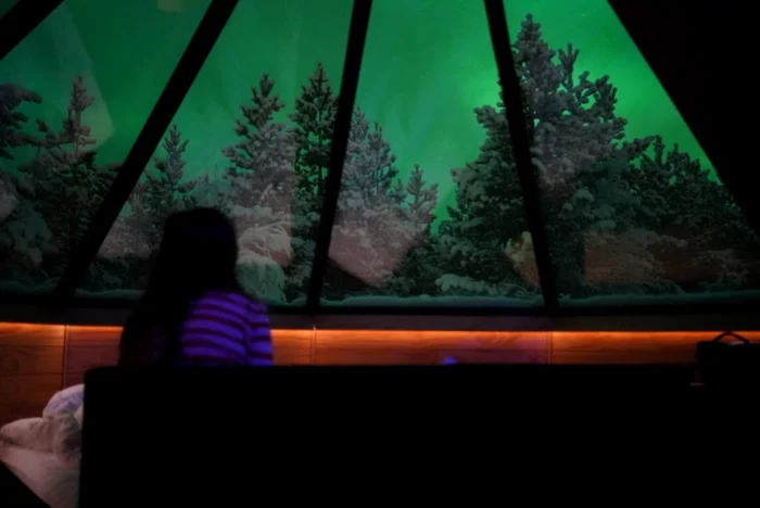 Dana Rogoz, impresionată de frumusețea Aurorii Boreale. / Foto: arhivă personală