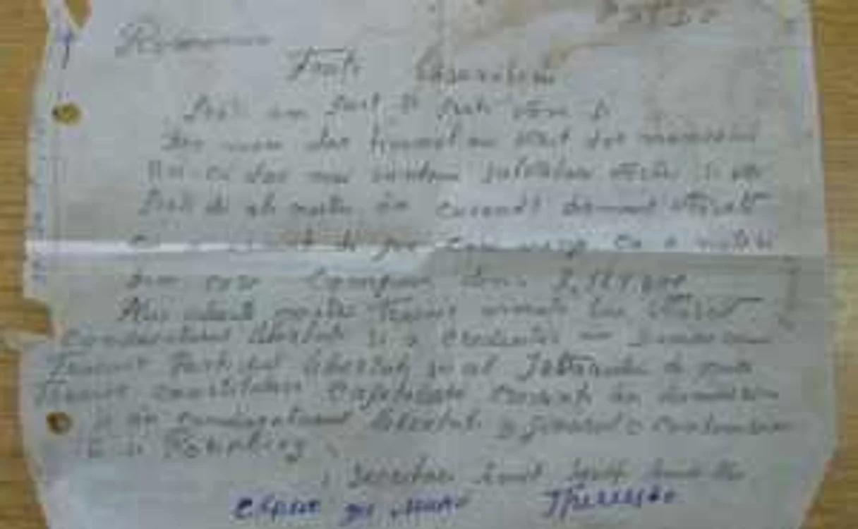 Foaia volantă scrisă de Ion Griţco la 26 noiembrie 1945