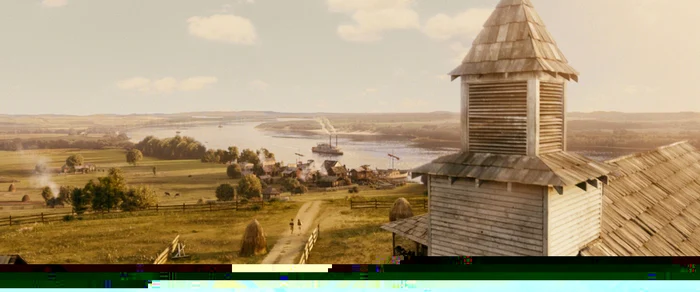 Scenă din filmul „Aventurile lui Huck Finn“. În spate se vede Dunărea FOTO: Parada Film