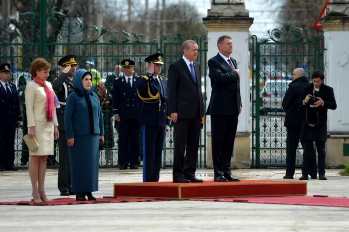 Klaus Iohannis, Recep Erdogan şi soţiile lor Foto: Mediafax