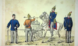 Pompieri, în Albumul Armatei Române 1873 (© Arhivele Naționale ale României)
