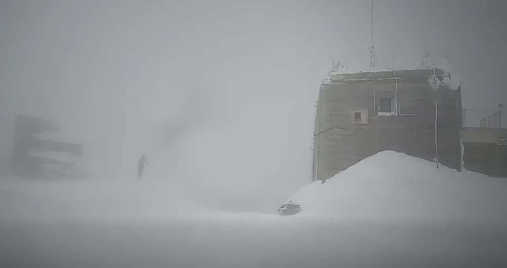 Iarnă în Bucegi, la sfârșit de martie. Condiții extreme pe Vârful Omu: viscol, troiene și vizibilitate aproape zero