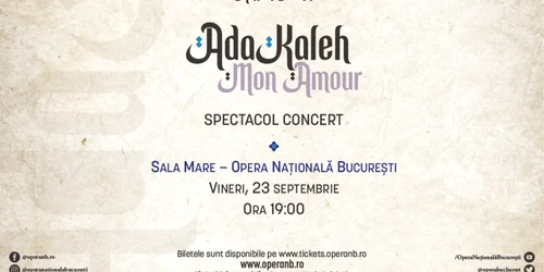 Afiș ada Kaleh Mon Amour   Opera Nationala Bucuresti jpg
