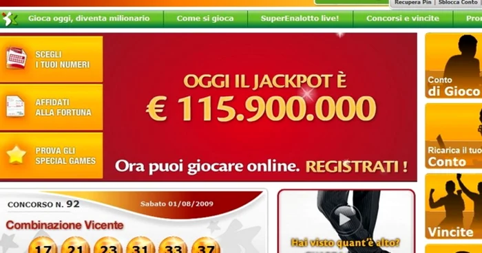 Italia: 115.900.000 de euro sunt în joc la loto