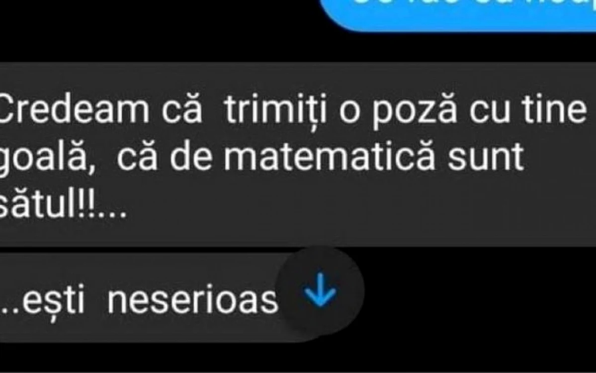 Unul dintre mesajele trimise de profesor elevei de la liceul unde preda FOTO RiseProject.ro