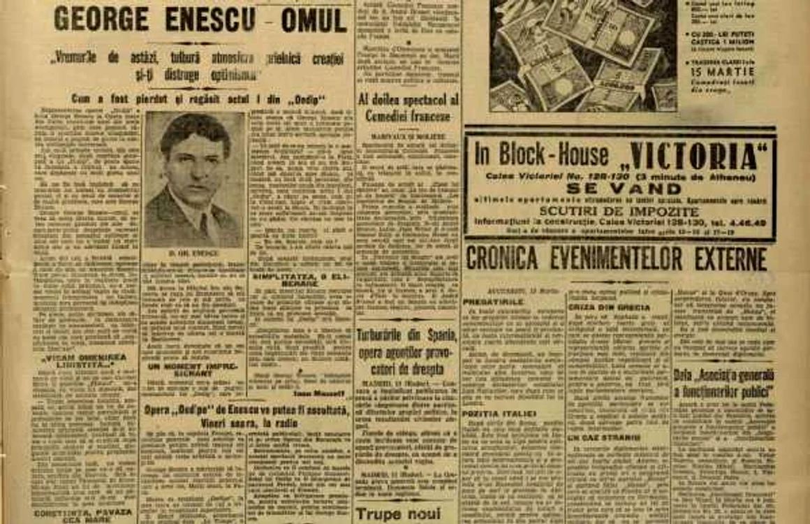 premeira Oedipe Adeverul 1936