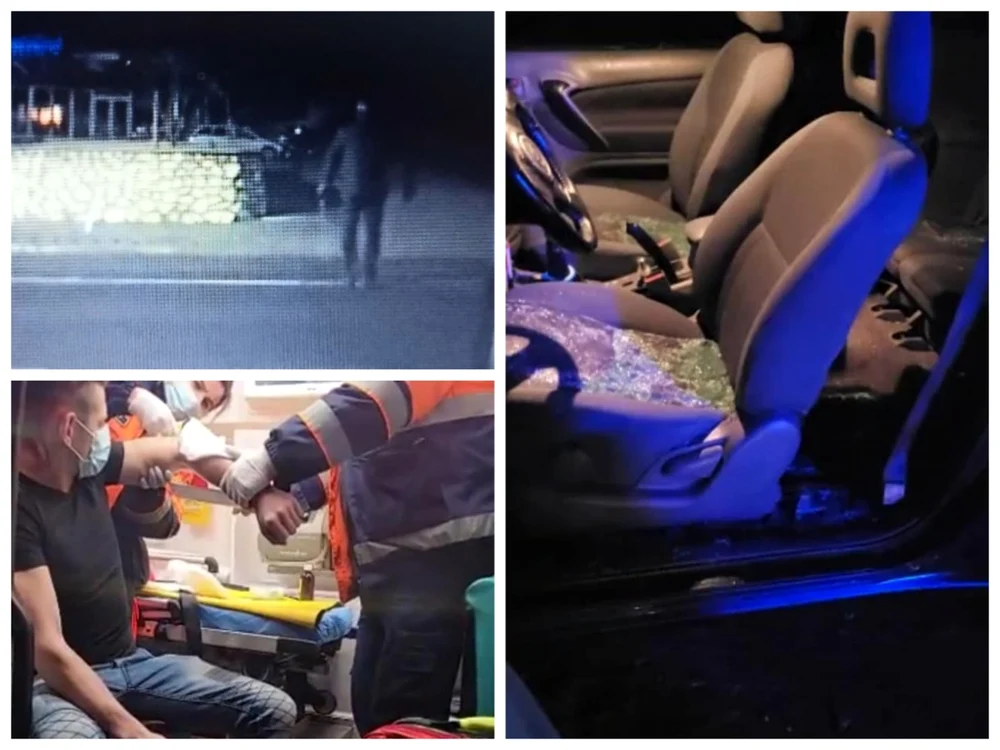 Atacatorul mascat cu o rangă, filmat de victima aflată în maşină
