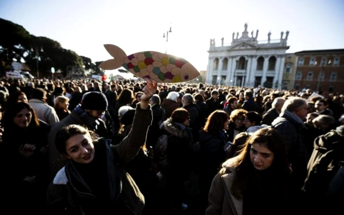 Sardinele protestand la Roma FOTO EPA-EFE