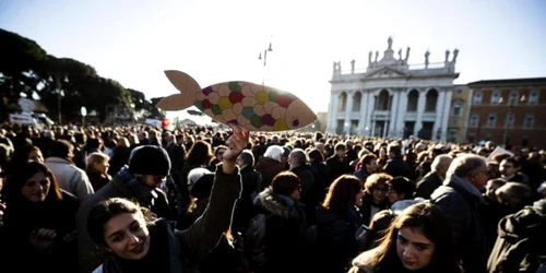 Sardinele protestand la Roma FOTO EPA-EFE