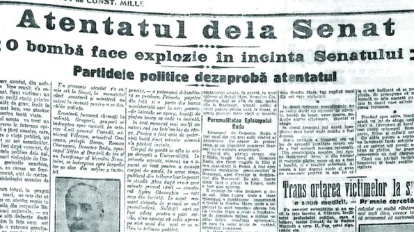 Calendar 8 decembrie: 1920   Atentatul cu bombă din Senatul României: Ministrul Justiției și doi senatori au fost uciși de explozia unui obuz jpeg