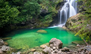 Slovenia Waterfall Sum Vintgar Klamm (43686688490) jpg