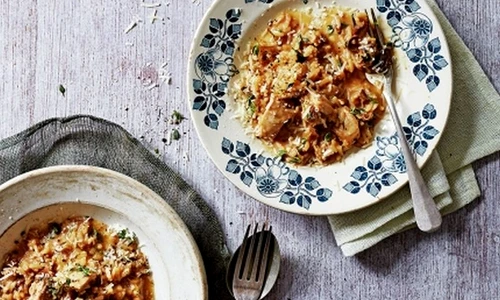 Pui cu orez si hribi la cuptor Jamie Oliver jpeg