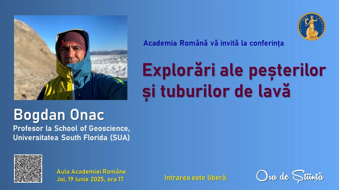 Conferință dedicată explorărilor din peșteri, susținută de prof. Bogdan Onac de la Universitatea South Florida 