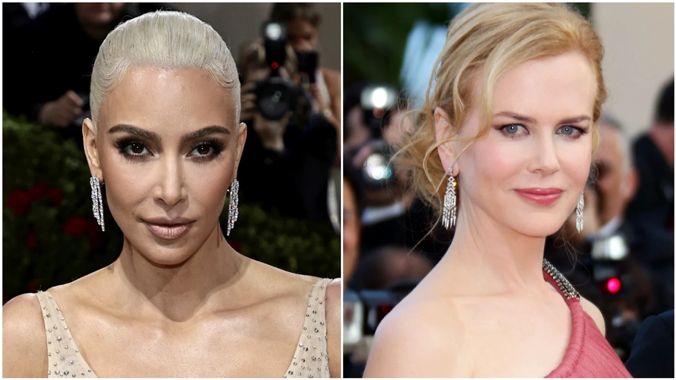 Kim Kardashian, în latex și Nicole Kidman, în rochie din staniol, împreună pe același podium de modă