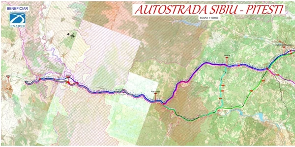 harta variante traseu autostrada  pitesti sibiu