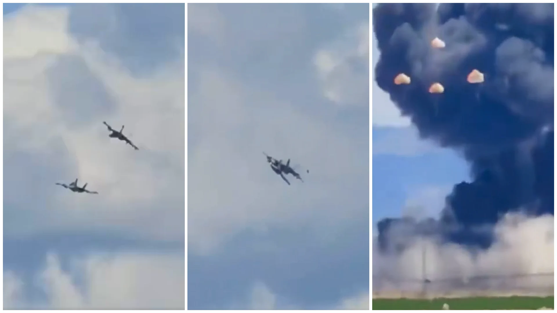 Momentul în care două avioane militare americane s-au ciocnit la un show aviatic din SUA: „Am văzut fumul și mingea de foc”