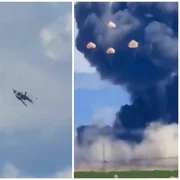 Coliziune între două avioane militare americane la un show aviatic din Idaho, SUA. Toți cei patru membri ai echipajului s-au catapultat în siguranță FOTO captura video X/@Breaking911