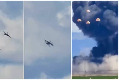 Coliziune între două avioane militare americane la un show aviatic din Idaho, SUA. Toți cei patru membri ai echipajului s-au catapultat în siguranță FOTO captura video X/@Breaking911
