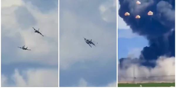 Coliziune între două avioane militare americane la un show aviatic din Idaho, SUA. Toți cei patru membri ai echipajului s-au catapultat în siguranță FOTO captura video X/@Breaking911