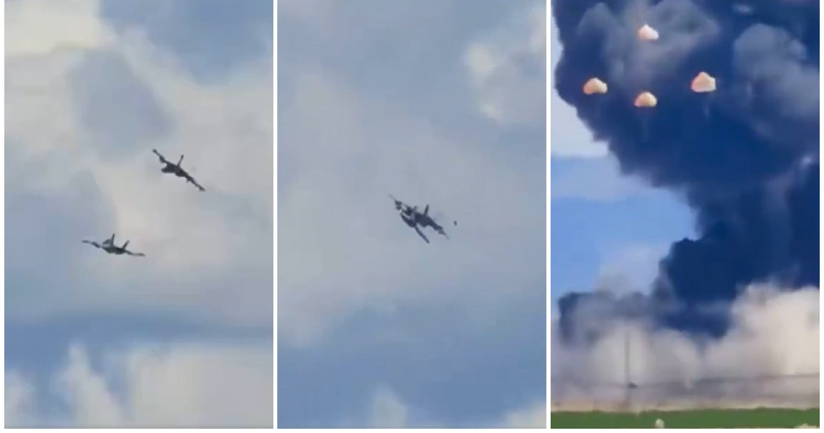 Momentul în care două avioane militare americane s-au ciocnit la un show aviatic din SUA: „Am văzut fumul și mingea de foc”