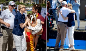 Prințesa Charlene și Prințul Albert  la The Crossing, cursa de biciclete pe apă   FOTO Frederic Nebinger, Palatul Princiar, Jean Charles Vinaj, Princess Charlene Foundation of Monaco 3 jpg