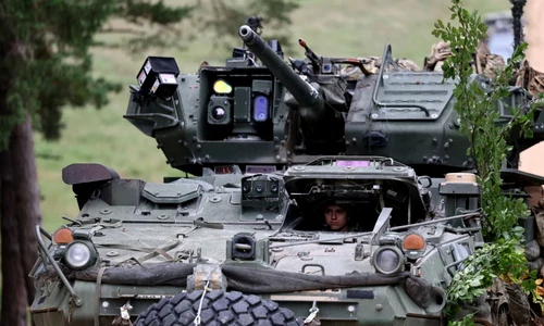 Blindat Stryker la exercițiile Saber ale NATO în Germania FOTO EPA-EFE