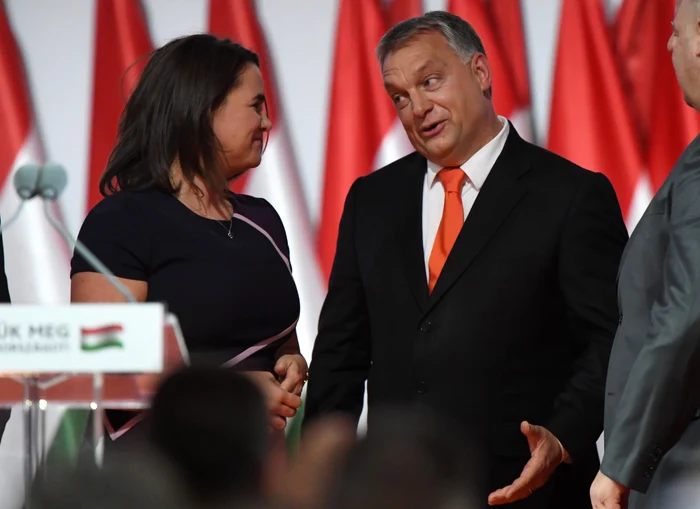 Katalin Novak, aici alături de Viktor Orban, inflamează iar spiritele de la București FOTO AFP