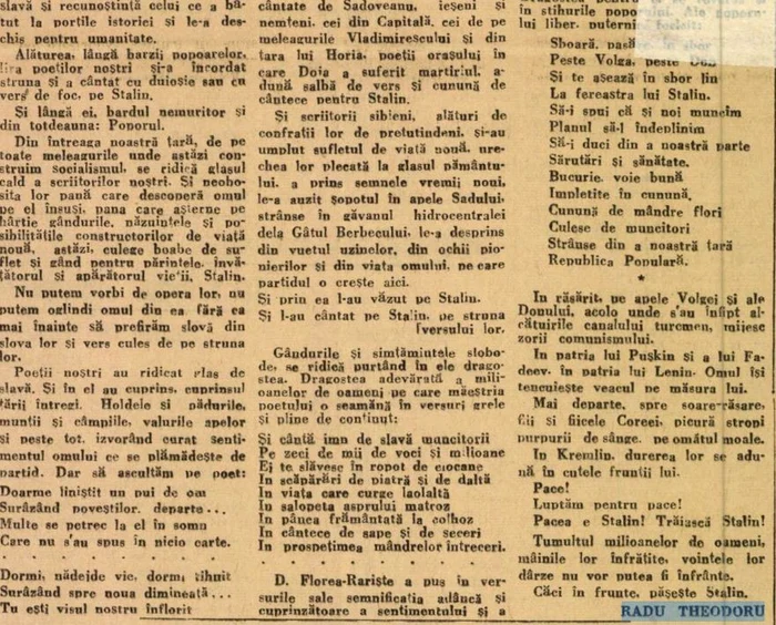 Articol despre Stalin. Sursa: Lupta Sibiului. 1951