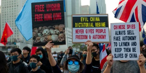 Manifestatie de pregatire a uigurilor in Hong Kong FOTO EPA-EFE