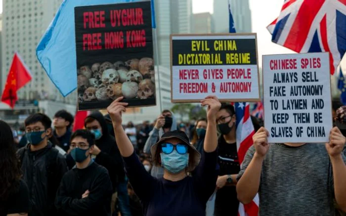 Hong Kong - manifestaţie de susţinere a uigurilor FOTO EPA-EFE