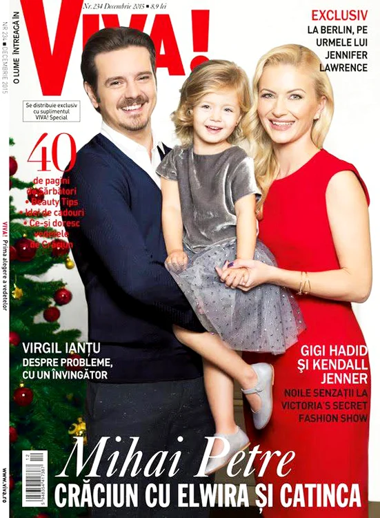 Mihai și Elwira Petre au acceptat să-și arate fetița pentru prima dată pe coperta revistei Viva din decembrie 2015