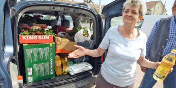 Florica Talpoş şi-a făcut cumpărăturile la un supermarket din oraşul maghiar Mako 