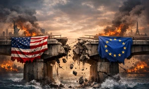 Podul crăpat și steagurile zdrobite png