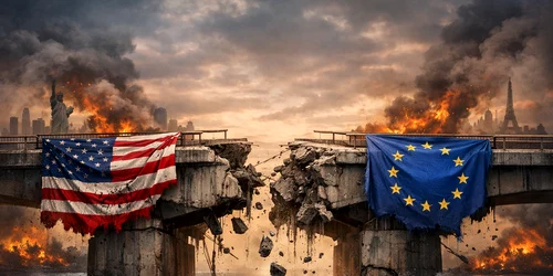 Podul crăpat și steagurile zdrobite png