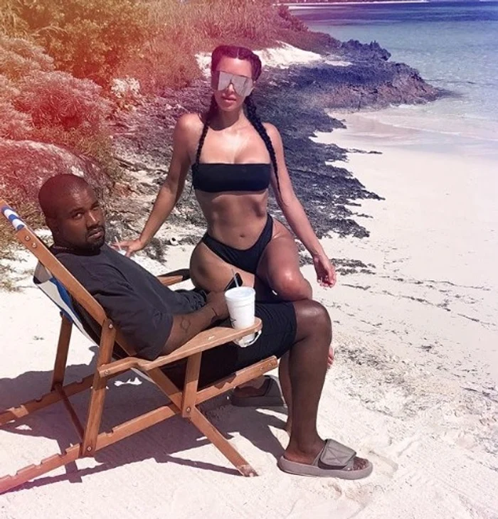 kim kardashian si kanye west plaja jpeg