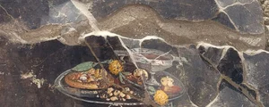 O frescă reprezentând o „pizza”, descoperită la Pompeii (foto: Facebook / Pompeii - Parco Archeologico)