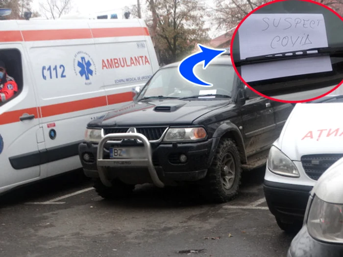 Pacienții COVID așteaptă în curtea spitalului eliberarea unui loc la ATIFOTO: Buzoienii.ro