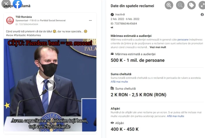 Sponsorizare TSD anti Florin Citu