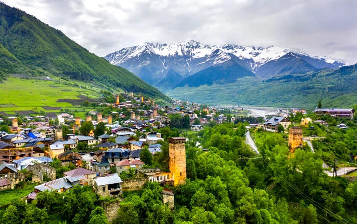 Un sat de munte în Georgia
