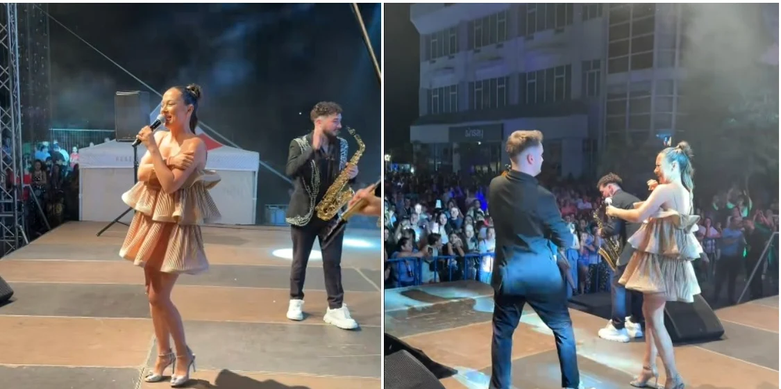 Vlăduța Lupău și-a întrerupt concertul de la Rovinari. Foto: captură video TikTok