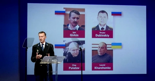 Cei patru suspecți în ancheta privind prăbușirea cursei MH17. FOTO: EPA EFE