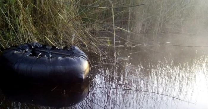 Barca pescarului dispărut în lacul Oltina FOTO ISU Dobrogea