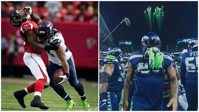 Fost star de fotbal american, arestat de poliție. Foto: colaj Facebook/Marshawn Lynch