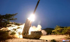 Coreea de Nord testează un lansator multiplu de rachete 29 martie 2020 FOTO EPA-EFE