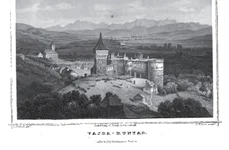 Castelul Corvinilor, desen din 1822 (© Wikipedia)