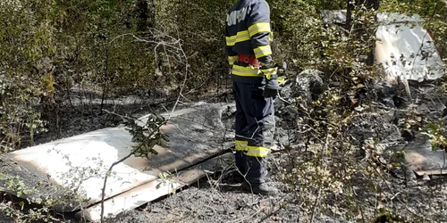 Avion prăbușit la Letca Nouă Foto ISU Giurgiu