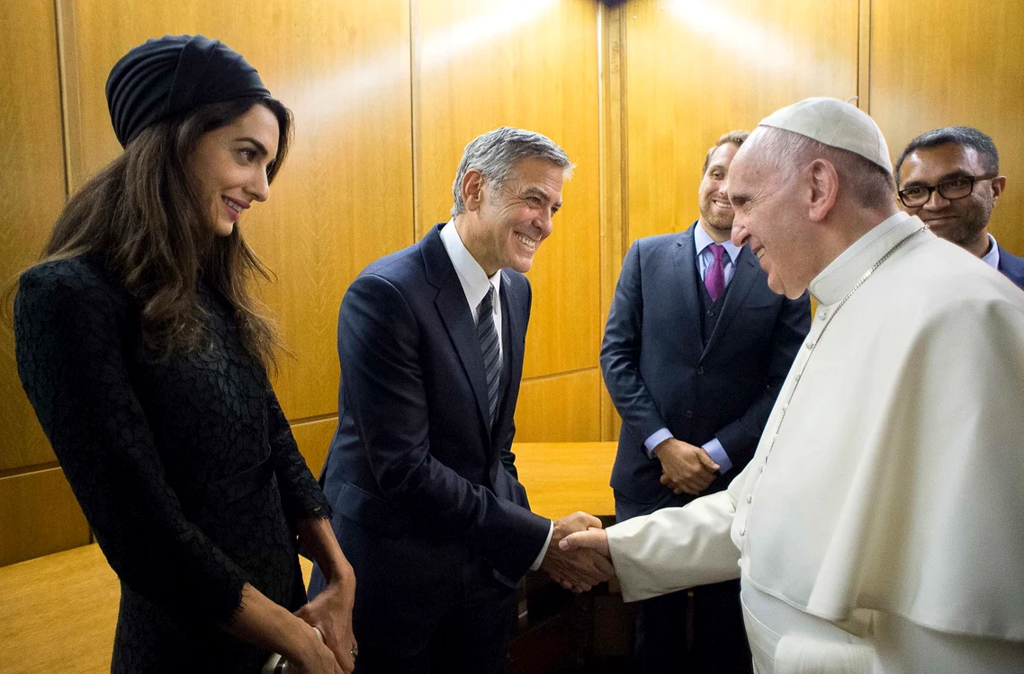 Pope Francis Meets George Clooney And Richard Gere   Vatican jpeg