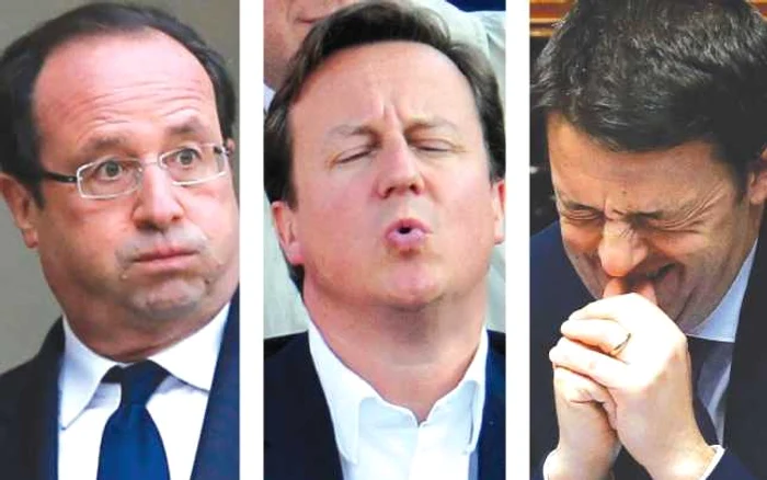 Francois Hollande, David Cameron şi Matteo Renzi, sub şocul transmis de electorat FOTO Reuters